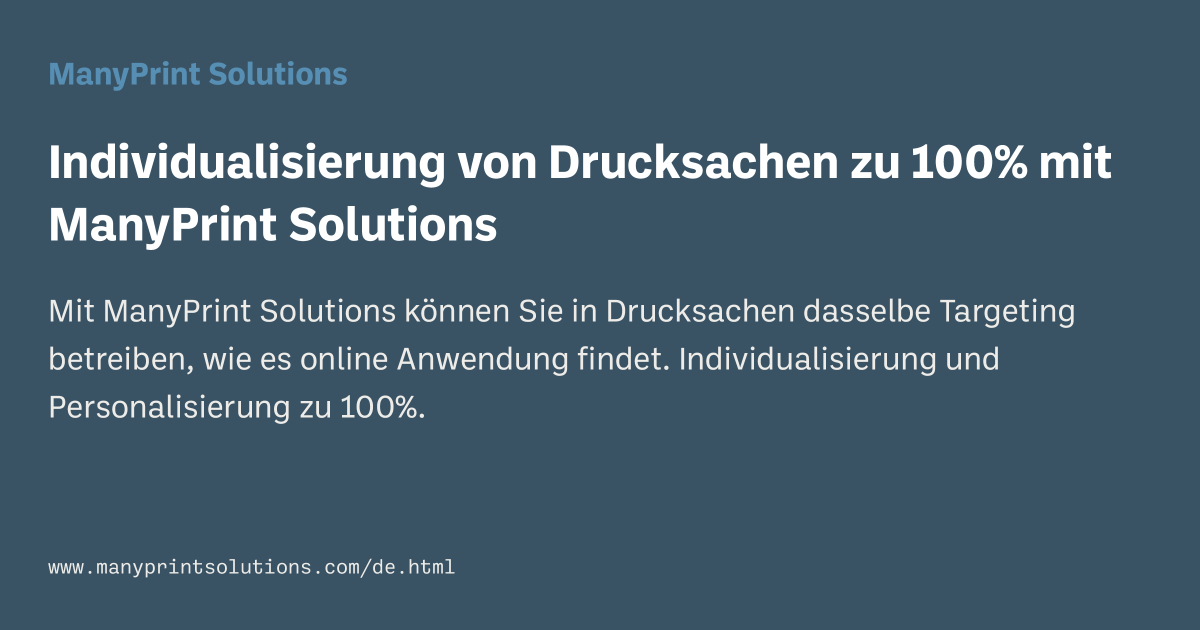 ManyPrint Solutions